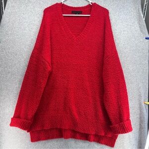 Sanctuary Vibrant Red V-Neck Sweater